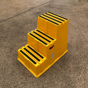 Sgabelli di sicurezza HDPE per impieghi pesanti rosso giallo blu blu 2 passi 3 passi con supporto per gradini in plastica - Product Image 2