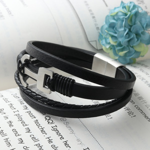 สร้อยข้อมือเหล็กไทเทเนียมสีดำทรงกลมของขวัญเครื่องประดับ 17023 - Product Image 4