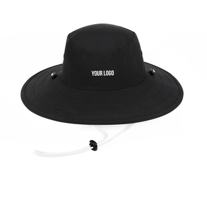 Chapeau Boonie à large bord personnalisé avec sangle sous le menton, idéal pour le safari et la pêche en extérieur, en sergé de coton respirant de qualité supérieure, fabricant OEM ODM, taille unique - Product Image 3