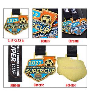 Médailles de course personnalisées Or Argent Cuivre 3D Baseball Volleyball Football Soccer Médailles en alliage métallique Médailles sportives à personnaliser - Product Image 5