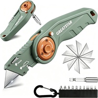 Couteau utilitaire pliant multifonctionnel professionnel OEM, couteau utilitaire rétractable avec tournevis
