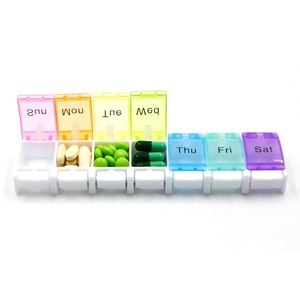 Venta al por Mayor Semanal de Contenedores de Alimentos de Plástico PP de Grado Alimenticio, Resistentes a Niños, con 7 Compartimentos, Impresión de Logotipo Personalizado, Multicolor, Portátiles - Product Image 1