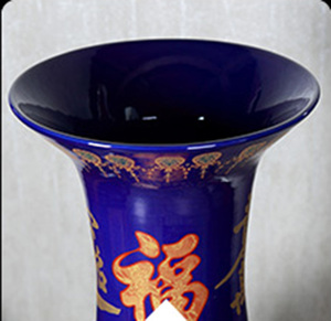 <b>Extra</b> <b>Large</b> Jingdezhen <b>Floor</b> <b>Vases</b> Chinese Cheap Cloisonne Porcelain Decorative Vasesd Overglaze Yellow <b>Vase</b> RXFV0034 <b>Extra</b> Larg - Product Image 3