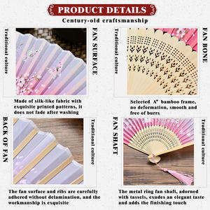 Abanico Plegable de Bambú de 21 cm al por Mayor con Logo Personalizado Impreso Nuevo Estilo DIY para Recuerdo de Boda o Regalo Promocional - Product Image 4