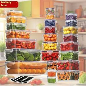 Boîtes de conservation alimentaire rectangulaires modernes multifonctionnelles en plastique scellé, durables, 25 pièces, pour la cuisine, boîte à lunch, conservation des aliments - Product Image 3