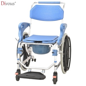 Portable Toilet <b>Chair</b> <b>Shower</b> Bathroom Aluminum Alloy Manual Wheelchair for Disabled Persons Commode Wheelchair - Product Image 2