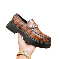 Vente directe usine transfrontalière, nouveau modèle de mocassins à enfiler toutes saisons, style britannique décontracté pour hommes à semelle épaisse et tendance