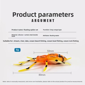 <span class=keywords><strong>Leurre</strong></span> de pêche imitation requin, lot de 5, flottant, type Spider Crankbait, appât souple artificiel, avec doubles hameçons noirs en acier inoxydable - Product Image 2