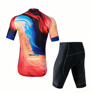 Race Fit Printed Summer <b>Cycling</b> Set Unisex Aero Cut Jersey Quick Dry Shock <b>Pad</b> <b>Shorts</b> Road Bike Competition Kit for Men Women - Product Image 2