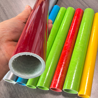 Tube rond en PRV pultrudé, surface lisse, tuyau composite en fibre de verre coloré pour mât de drapeau