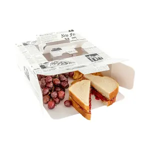 Desain baru kotak kue bento kotak makan siang putih kotak makan siang grosir kotak wadah makanan untuk roti sandwich
