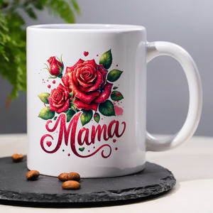 Nouvelle <span class=keywords><strong>tasse</strong></span> à café en céramique Diytree motif de fleurs rouges cadeau de fête des mères anniversaire Rose <span class=keywords><strong>tasse</strong></span> pour les nouvelles mères et grands-mères - Product Image 1