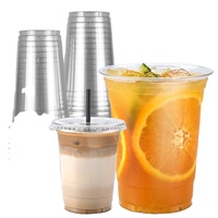 Gobelets PLA 12 oz 100 % compostables, biodégradables, transparents, jetables, à base de plantes renouvelables, résistants au congélateur, à paroi simple, pour boissons froides
