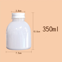 Venta al por mayor botella de bebida de plástico de grasa redonda vacía, botella de PET transparente para leche de perla té jugo de fruta bebidas embalaje