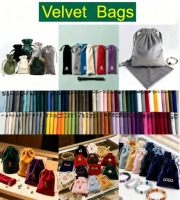 Pochette en velours à cordon personnalisée avec logo estampé, anti-poussière et anti-ternissement, pour montres, bagues et bijoux