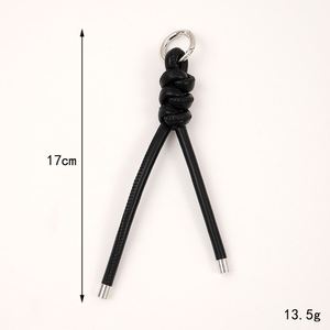 DIY PU Leather Rope Keychain Candy Color Woven Knot Design with Removable <b>Ring</b> Handmade Bag Pendant for Car <b>Keys</b> - Product Image 2