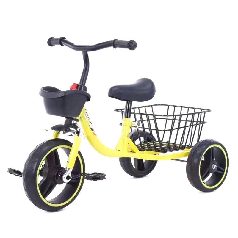 Remolque de tres ruedas para niños, triciclo de gemelos de bebé de doble asiento para niños, juguetes de paseo con Pedal