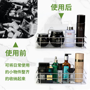 Étagère de rangement pour salle de bain en acier inoxydable, 50x30cm, étagère rectangulaire murale durable en argent pour papier toilette, cosmétiques, épices - Product Image 2