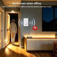 Interrupteur mural intelligent Tuya WiFi avec détecteur de mouvement radar, commande vocale et minuterie à distance