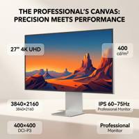 Monitor PC 27 Inci 3840x2160 4K Panel 75Hz Layar Desktop Tipis untuk Proyek Tampilan Komputer Kantor