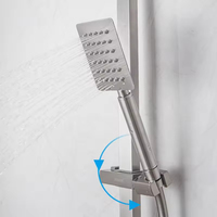 Ensemble de douche mural moderne en acier inoxydable, robinets de salle de bain, kits de douche à effet pluie, ensemble de robinet de douche mitigeur