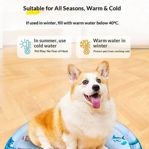 <span class=keywords><strong>Matelas</strong></span> d'eau <span class=keywords><strong>gonflable</strong></span> rafraîchissant en PVC <span class=keywords><strong>pour</strong></span> chat et chien avec surface épaissie anti-rayures, motif jouet poisson, forme circulaire, toutes saisons - Product Image 3