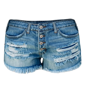Nouveaux shorts en jean taille haute respirants colorés pour femme coupe skinny été - Product Image 5