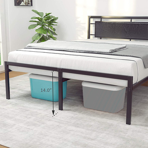 Lit pliant en acier <span class=keywords><strong>à</strong></span> <span class=keywords><strong>lattes</strong></span>, tailles simple, double, queen et king, cadre de lit plateforme métallique pliable, économique - Product Image 5