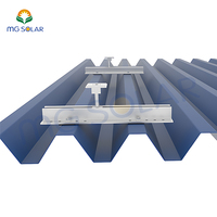 Profil Aluminium Panel Surya Mini Rail AL6005-T5 Sistem Pemasangan Atap Logam Trapesium Tanpa Rel
