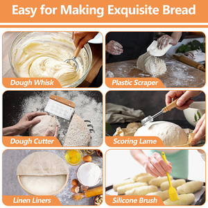 Bread Proofing Basket <b>Set</b> Round 9 Inch and Oval 10 Inch Banneton Bread Bowl Sourdough Bread Making Supplies Tools - Product Image 6