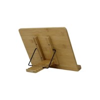 Support de livre de cuisine et de livre en bambou avec fonction de stockage Support de repos de lecture pour tablettes écologiques