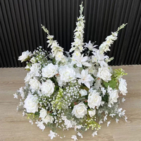 Boule de Fleurs de Gypsophile Artificielles Personnalisables, Chemin de Fleurs pour Arche, Centres de Table Floraux Artificiels en Roses pour Décoration de Table de Mariage