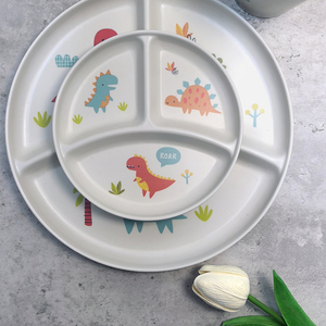 Plato <span class=keywords><strong>de</strong></span> Alimentación Independiente Irrompible para Niños Pequeños, Juego <span class=keywords><strong>de</strong></span> Platos para Bebés, Platos Divididos, Tazones, Vasos, Cubiertos, Compartimentos, Plato para Refrigerios - Product Image 5