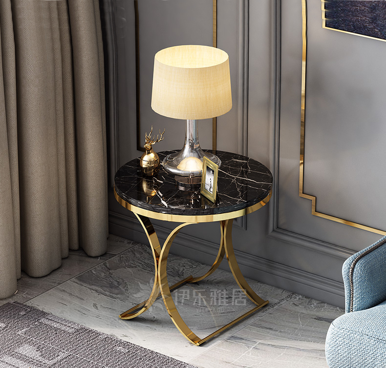 2020 г., кофейный столик в Северо-Европейском стиле, белый мраморный столик с ножками из нержавеющей стали