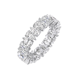 SMOR26 S925 Sterling Silver Pear Cut Moissanite Eternity Band <strong>Ring</strong> D Color VVS Pear Shape Moissanite <strong>Full</strong> Eternity <strong>Finger</strong> <strong>Ring</strong> - Product Image 3