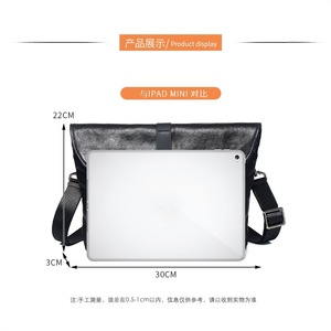 Sac à bandoulière en cuir véritable pour hommes, 30x22cm, sac à bandoulière décontracté et résistant pour usage quotidien - Product Image 1