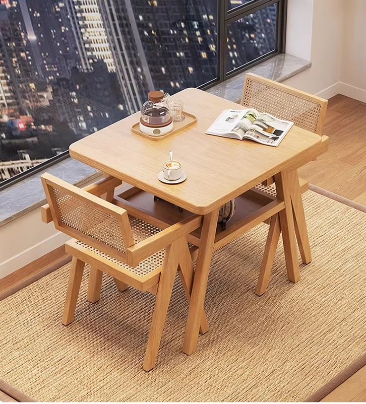 Nature color,  1 table+2 chairs