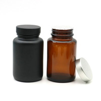 Flacon pharmaceutique en verre ambré transparent à large ouverture de 100 ml et 120 ml pour comprimés et médicaments