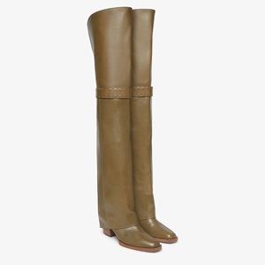 Stivali Sopra il Ginocchio Autunno-Inverno con Tacco Alto e Suola in Gomma, Stile Europeo-Americano, Taglie Grandi alla Moda - Product Image 4