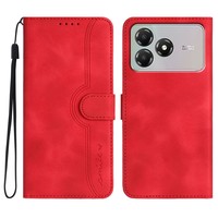 Étui de téléphone à rabat en cuir PU à gaufrage Texture Smile avec support et lanière pour ZTE Blade A36/A56/A36E/A35E/A56 Pro/A76 5G
