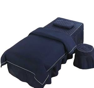 Juego de cuatro piezas de fundas para camilla de belleza, color liso, producto especial para salón de belleza, juego de fundas sencillas para camilla de masaje y terapia, para lavado de cabello. - Product Image 4