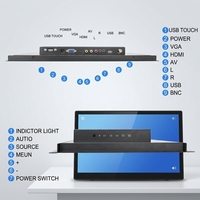 Moniteur industriel à cadre ouvert IPS FHD 15,6 pouces 16:9 1920*1080 HDMI VGA AV BNC Écran tactile capacitif