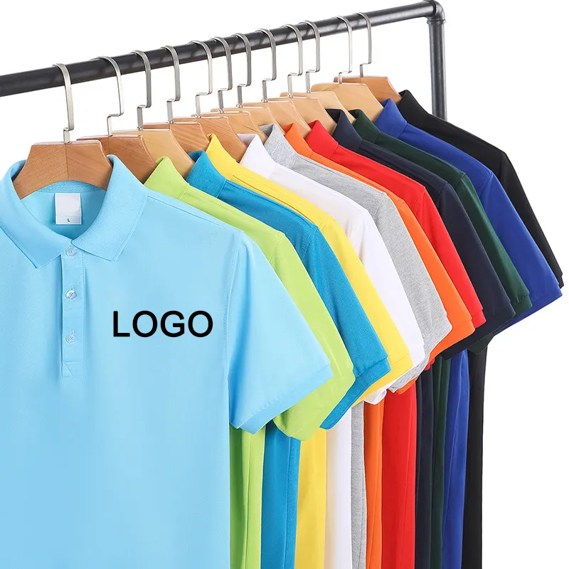 Wholesale custom printing logo 24 colors summer short sleeve embroidered cotton uniforms business camisas polo shirts t-shirt