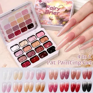 ยูอาร์ ชูการ์ 4 อิน 1 เจลเพ้นท์ 16 สี สำหรับไล่สี ปั๊มลาย วาดลวดลาย ยูวี/แอลอีดี เจลไล่สีแบบปาตติ้ง พาเลทเจล - Product Image 2