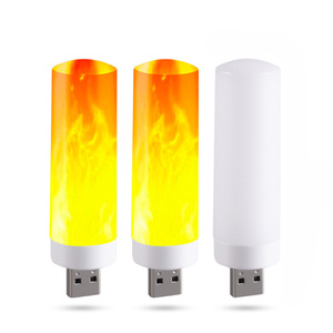 <b>Usb</b> Flame <b>Night</b> <b>Light</b> Led Mini Rectangle Touch Control Warm White Minimalist Design With Battery Included For Bedroom - Product Image 4