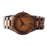 TJW Montre cadeau classique de luxe pour homme Mouvement à quartz en bois naturel Style business ou pièce de monnaie à la mode