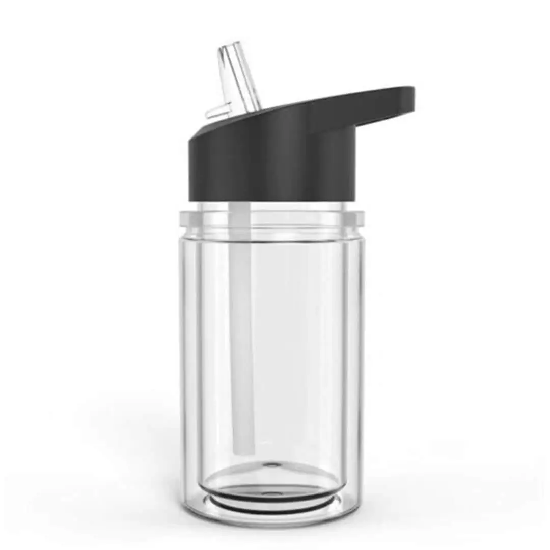 Entrepôt américain sans BPA acrylique incassable tasse boule à neige en plastique pour enfants à double paroi de 10oz transparent