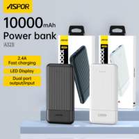 Pour A323 – Batterie externe transparente portable 10000 mAh, mince, 2-en-1, chargeur rapide avec écran LED, charge rapide 12W