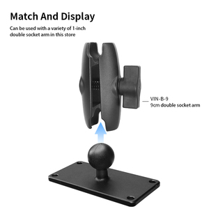 VINmounts 1 Inch Ball Mount 4 Hole Square Base 38x89mm Hole Spacing RAM Compatible Dual Socket Arm Monitor Mount <b>Bracket</b> - Product Image 3