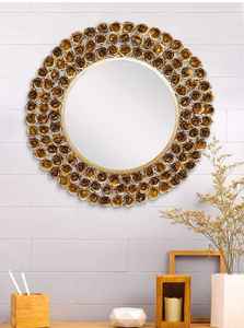 Miroir mural en métal finition or, décoratif pour chambre à coucher, couloir, tailles personnalisées disponibles, prix de gros, élégant, moderne, art déco - Product Image 4